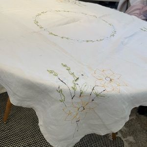 Vintage embroidered tablecloth